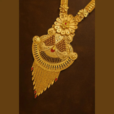 Long Necklace Jewelry Set | Gilded Grace: Royal Gold-Tone Necklace