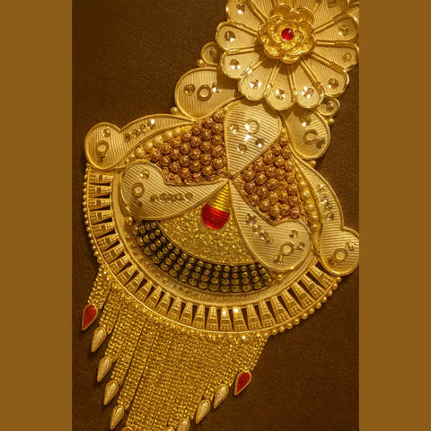 Long Necklace Jewelry Set | Gilded Grace: Royal Gold-Tone Necklace