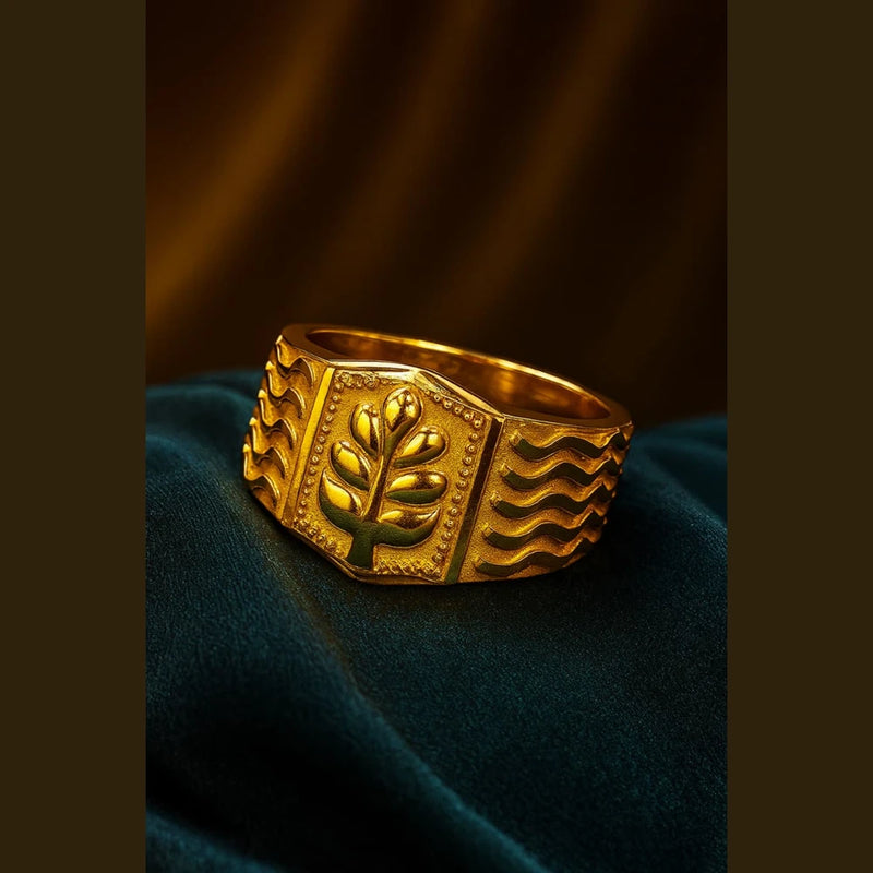 Bold Anchor Design Gold-Plated Men's Ring