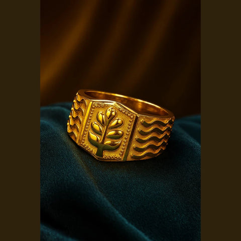 Bold Anchor Design Gold-Plated Men's Ring