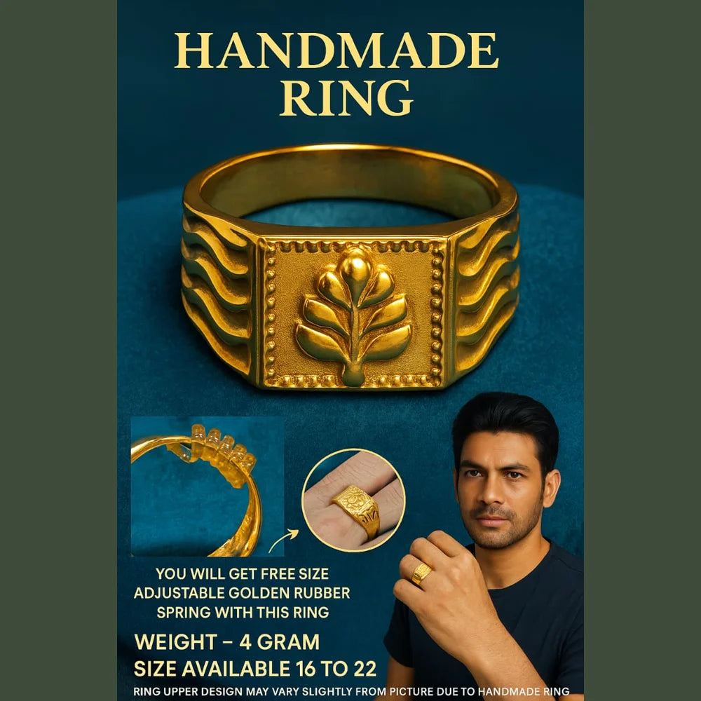 Bold Anchor Design Gold-Plated Men's Ring