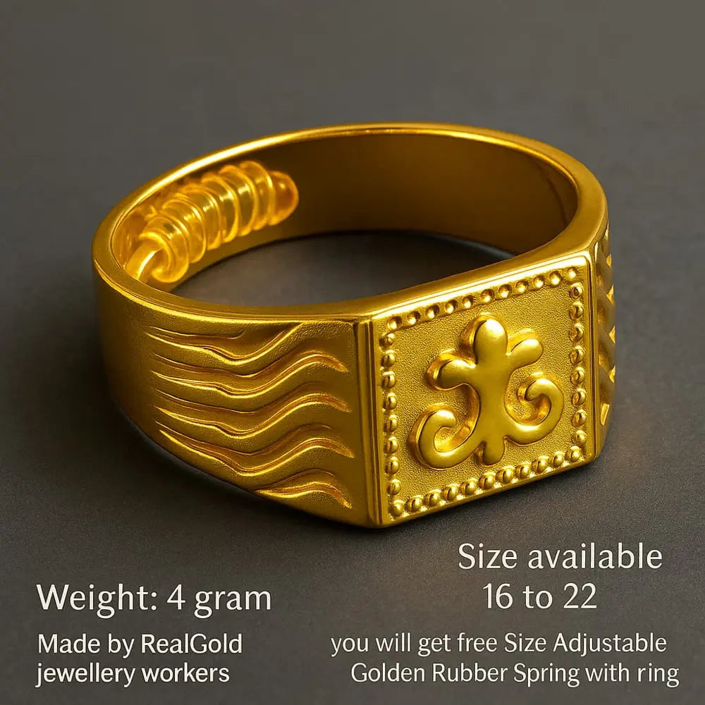 Bold Anchor Design Gold-Plated Men's Ring