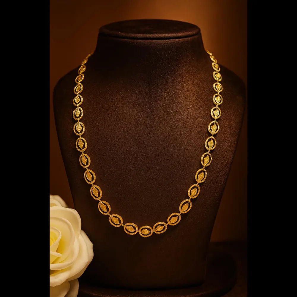 One Gram Gold Plated Handmade Designer Chain Necklace – 20 Inch