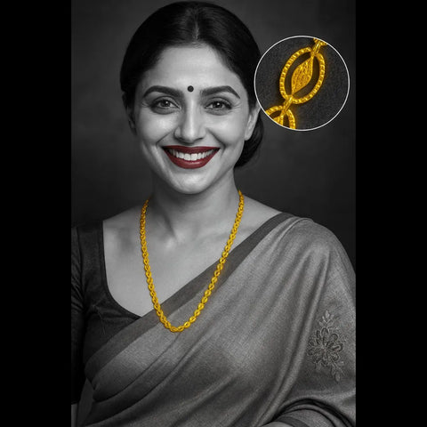 One Gram Gold Plated Handmade Designer Chain Necklace – 20 Inch