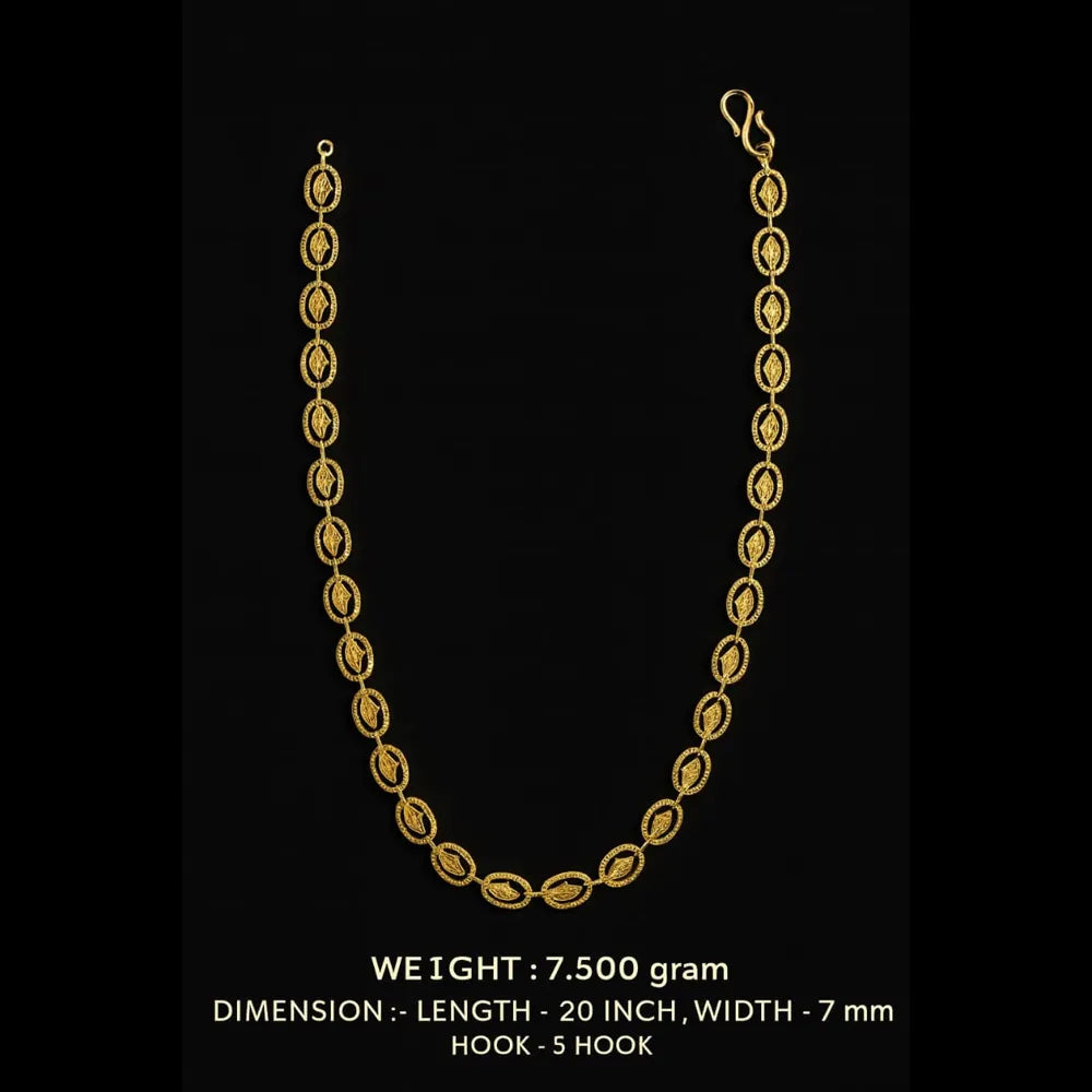 One Gram Gold Plated Handmade Designer Chain Necklace – 20 Inch
