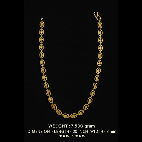 One Gram Gold Plated Handmade Designer Chain Necklace – 20 Inch