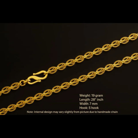 One Gram Gold Plated Handmade Designer Chain Necklace – 28 Inch