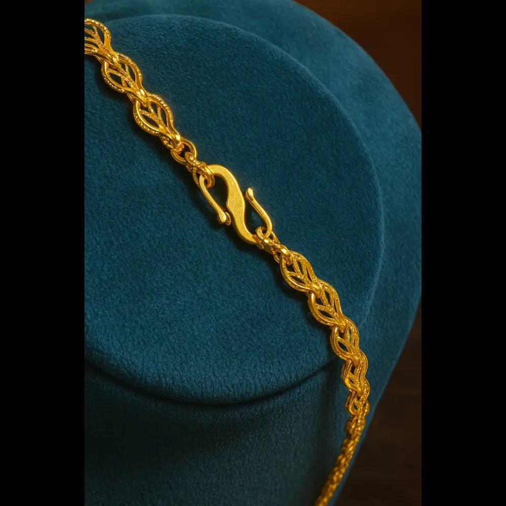 One Gram Gold Plated Handmade Designer Chain Necklace – 28 Inch
