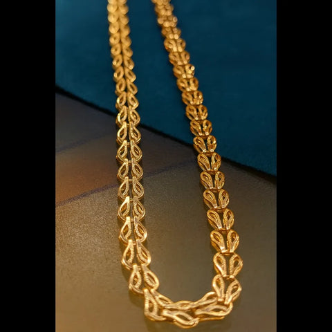 One Gram Gold Plated Handmade Designer Chain Necklace – 28 Inch