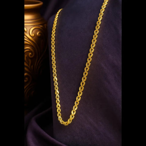 One Gram Gold Plated Handmade Designer Chain Necklace – 28 Inch