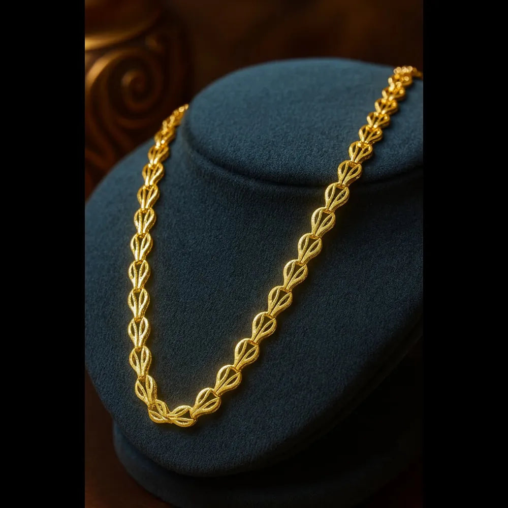 Product image of One Gram Gold Plated Handmade Designer Chain Necklace – 28 Inch – image 1