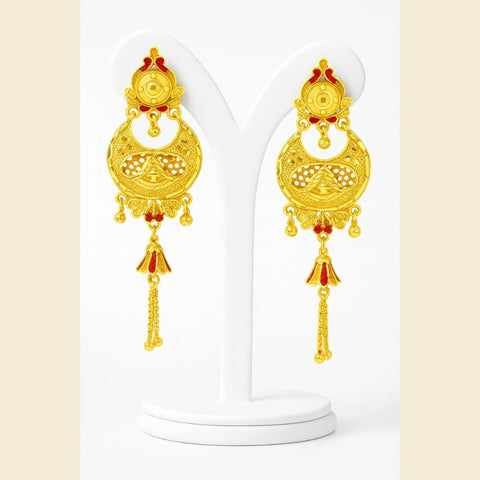 One Gram Gold Plated Pushback Handmade Earrings