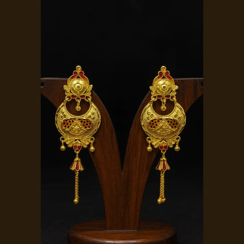 One Gram Gold Plated Pushback Handmade Earrings