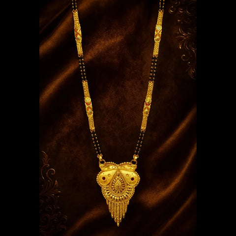 Exclusive Long Gold Plated Mangalsutra with Designer Pendant & Earrings – 30 Inch