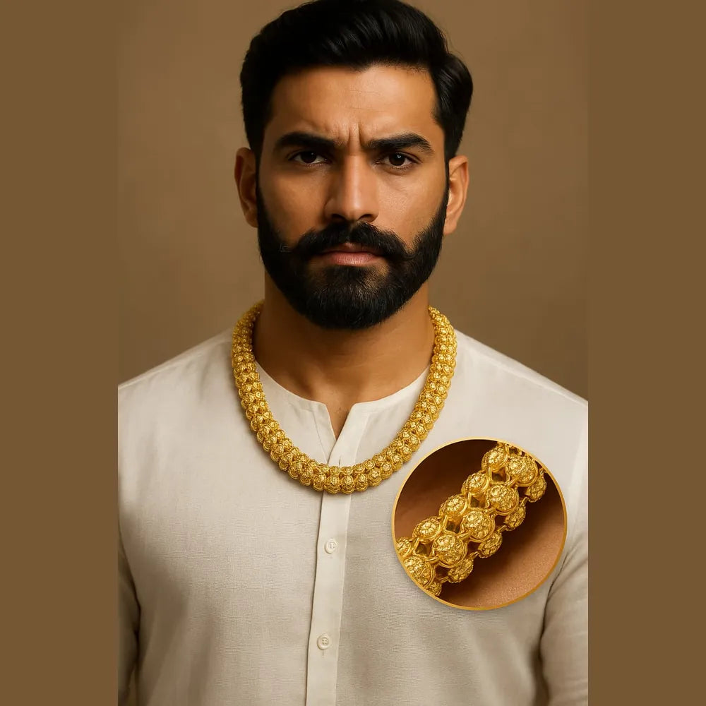 Men’s Heavy Gold Plated Chain – 22 Inch, 110g | Handmade Designer Necklace