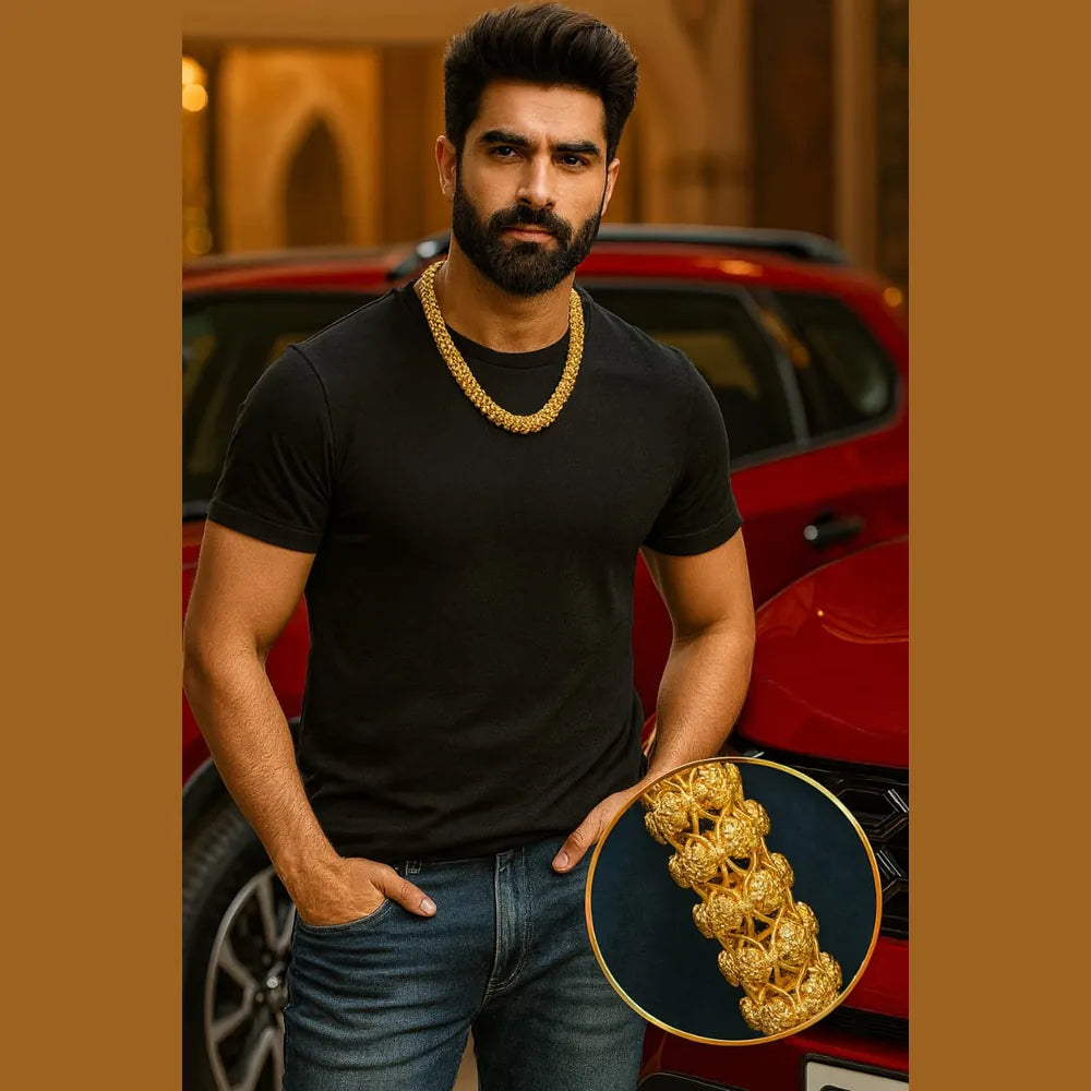 Men’s Heavy Gold Plated Chain – 22 Inch, 110g | Handmade Designer Necklace