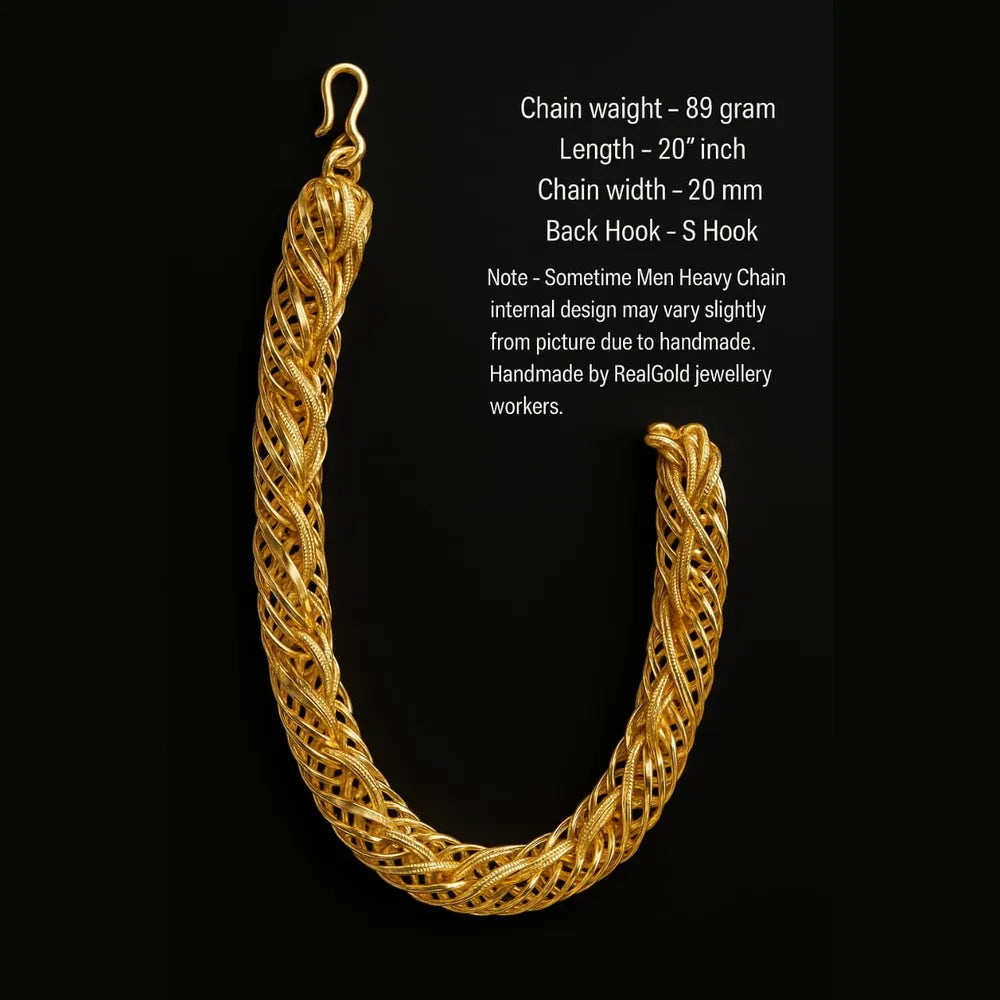 Men’s Heavy Gold Plated Chain – 20 Inch | Premium Handmade Design