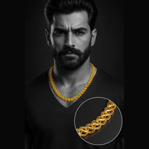 Men’s Heavy Gold Plated Chain – 20 Inch | Handmade Stylish Design