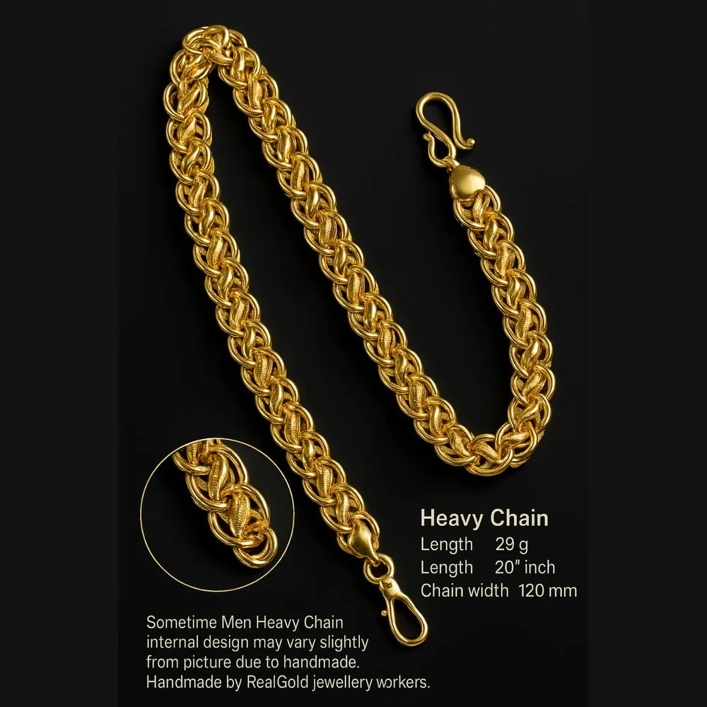 Men’s Heavy Gold Plated Chain – 20 Inch | Handmade Stylish Design