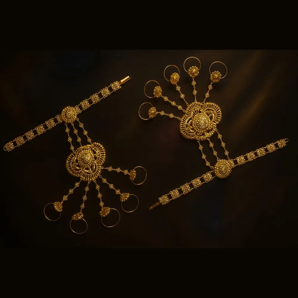 Bridal Gold Plated Hathphool – Traditional Handmade Design