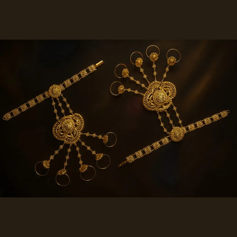 Royal Handmade Golden Haathphool – Bridal Hand Harness Jewellery