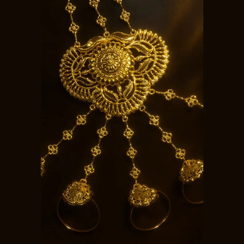 Bridal Gold Plated Hathphool – Traditional Handmade Design