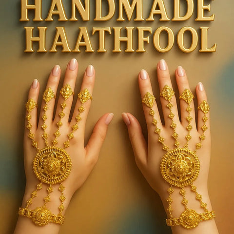 Royal Handmade Golden Haathphool – Bridal Hand Harness Jewellery