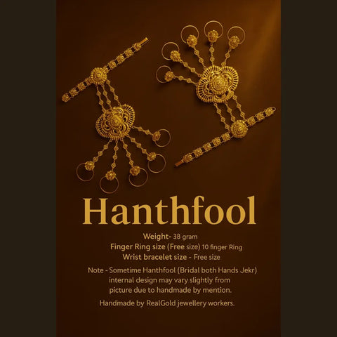 Royal Handmade Golden Haathphool – Bridal Hand Harness Jewellery
