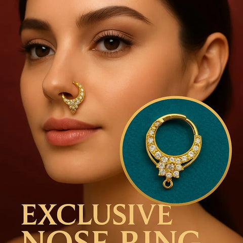 Exclusive Gold-Plated Nose Ring with Sparkling CZ Stones