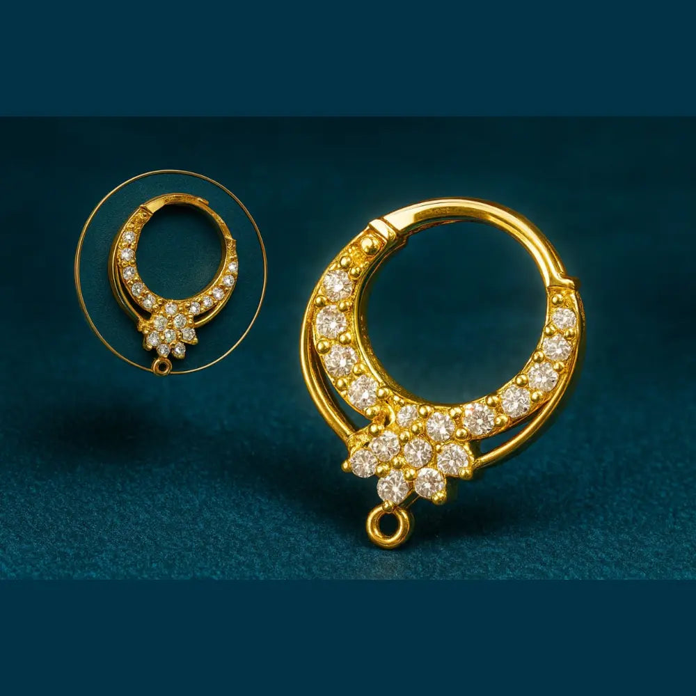 Exclusive Gold-Plated Nose Ring with Sparkling CZ Stones