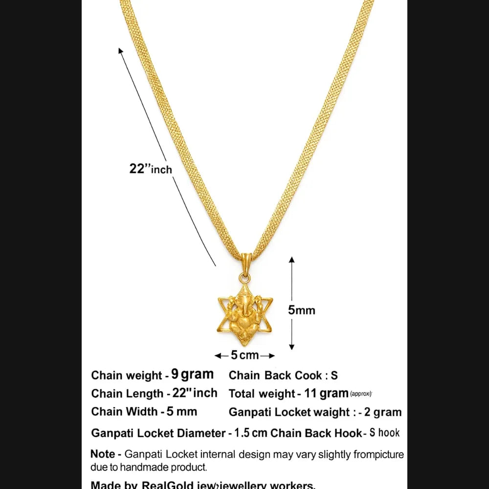 Exclusive Ganpati Ji Star Design Pendant with Chain