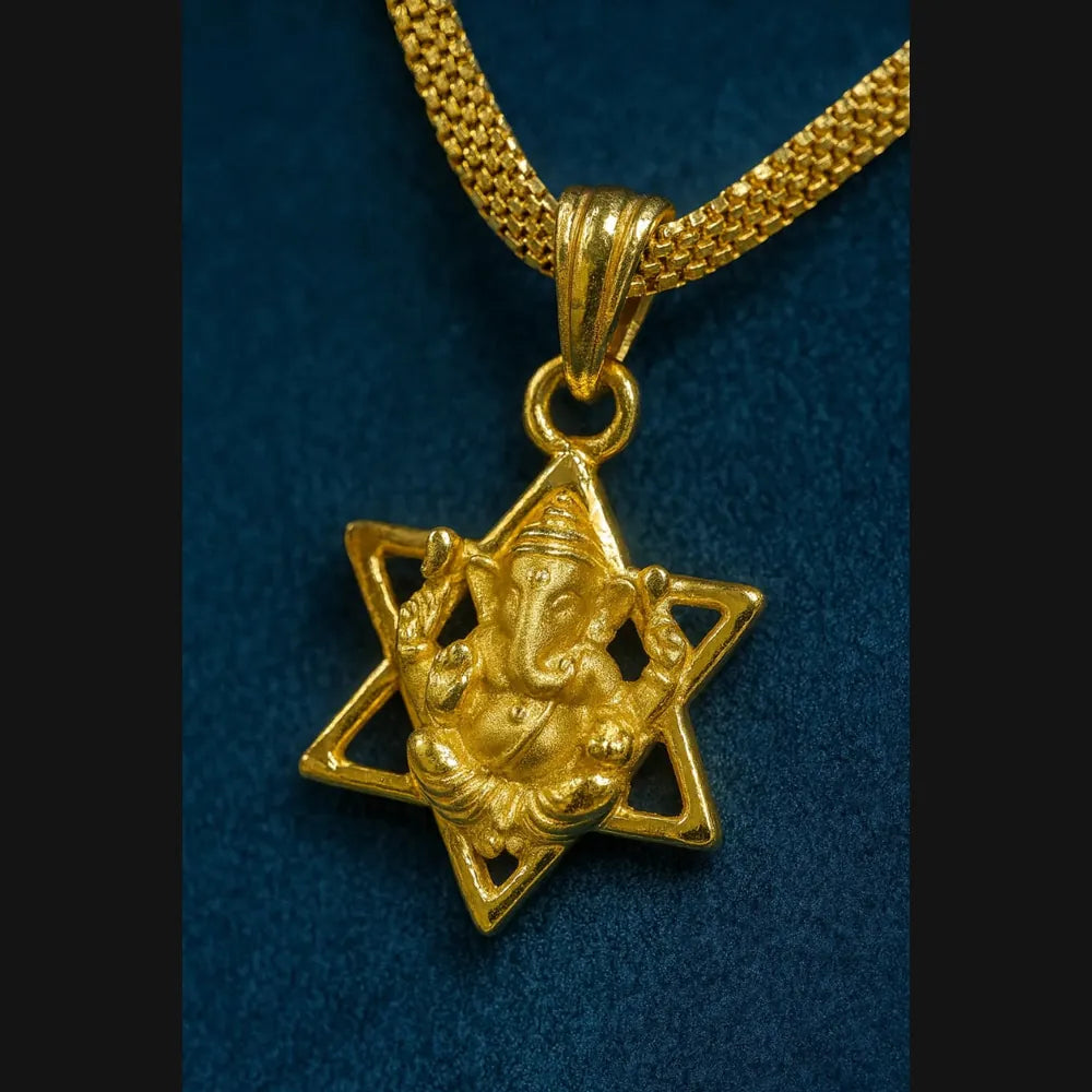 Devotional Jewellery – Ganesh Locket with Gold Plated Chain