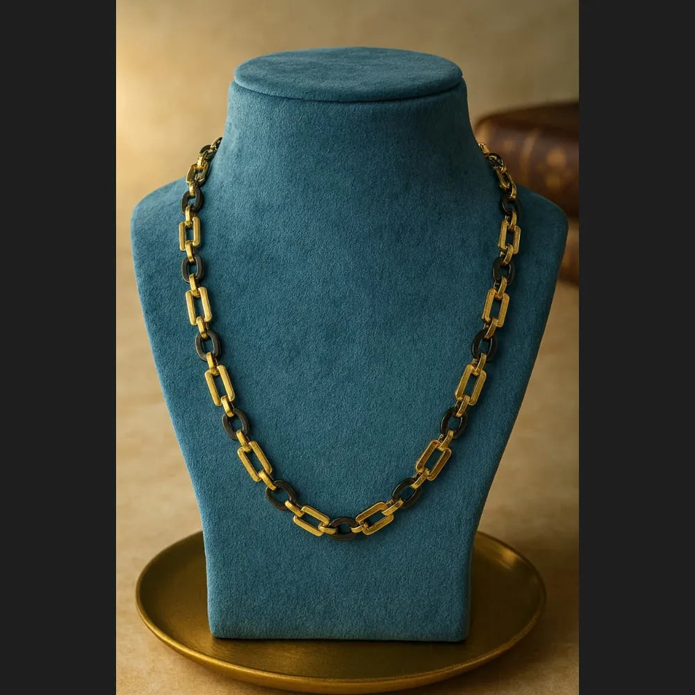 Men’s Exclusive Black & Gold Waterproof Chain – 22 Inch | Bold & Stylish