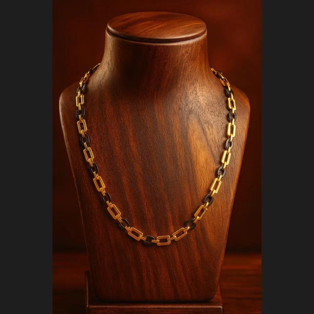 Men’s Exclusive Black & Gold Waterproof Chain – 22 Inch | Bold & Stylish