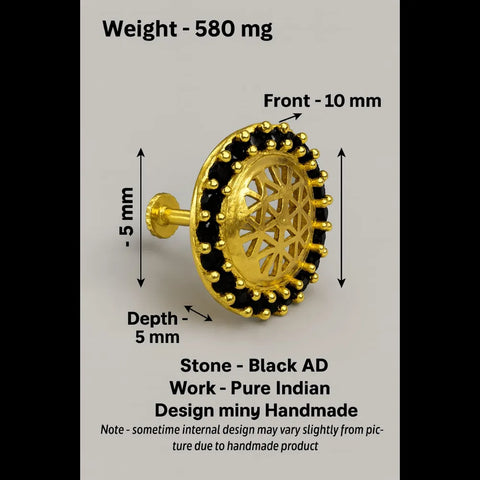 Handmade Gold Finish Nosepin with Sparkling AD Stones