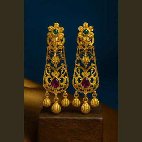 Exclusive One Gram Gold Choker Necklace Set with Earrings – Bridal Jewellery