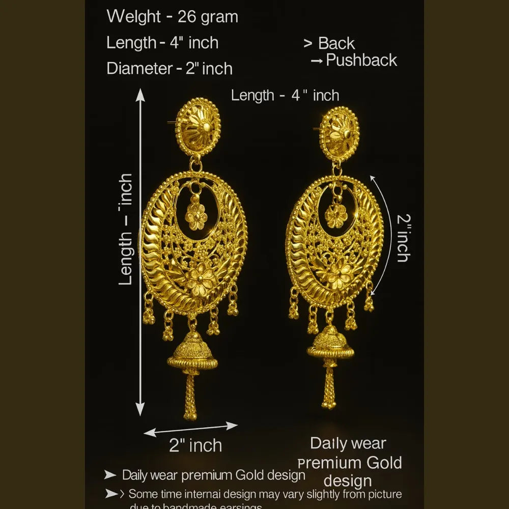 Product image of Exclusive One Gram Gold Heavy Jhumka Earrings – image 3