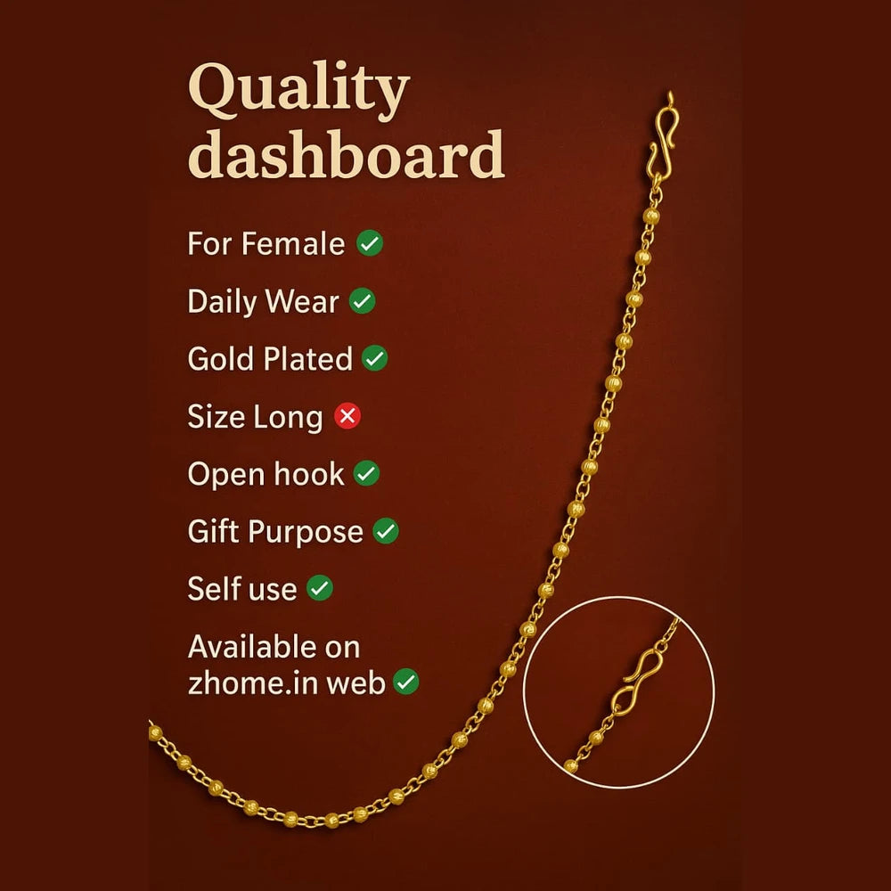 Exclusive Onegram Gold Plated Female Chain