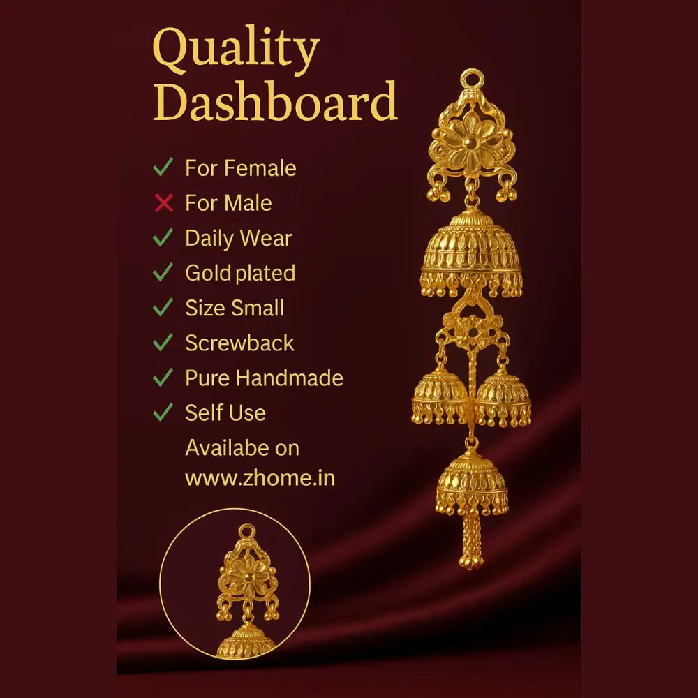 Product image of Products Ultra Luxury Gold Plated Jhumka – image 6