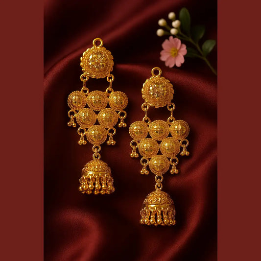 Product image of Handcrafted Gold Plated Jhumka Earrings – Traditional Partywear for Women – image 1