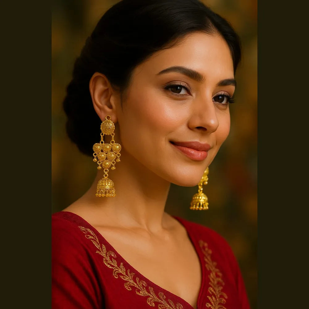 Product image of Products Handcrafted Gold Plated Jhumka Earrings – image 2