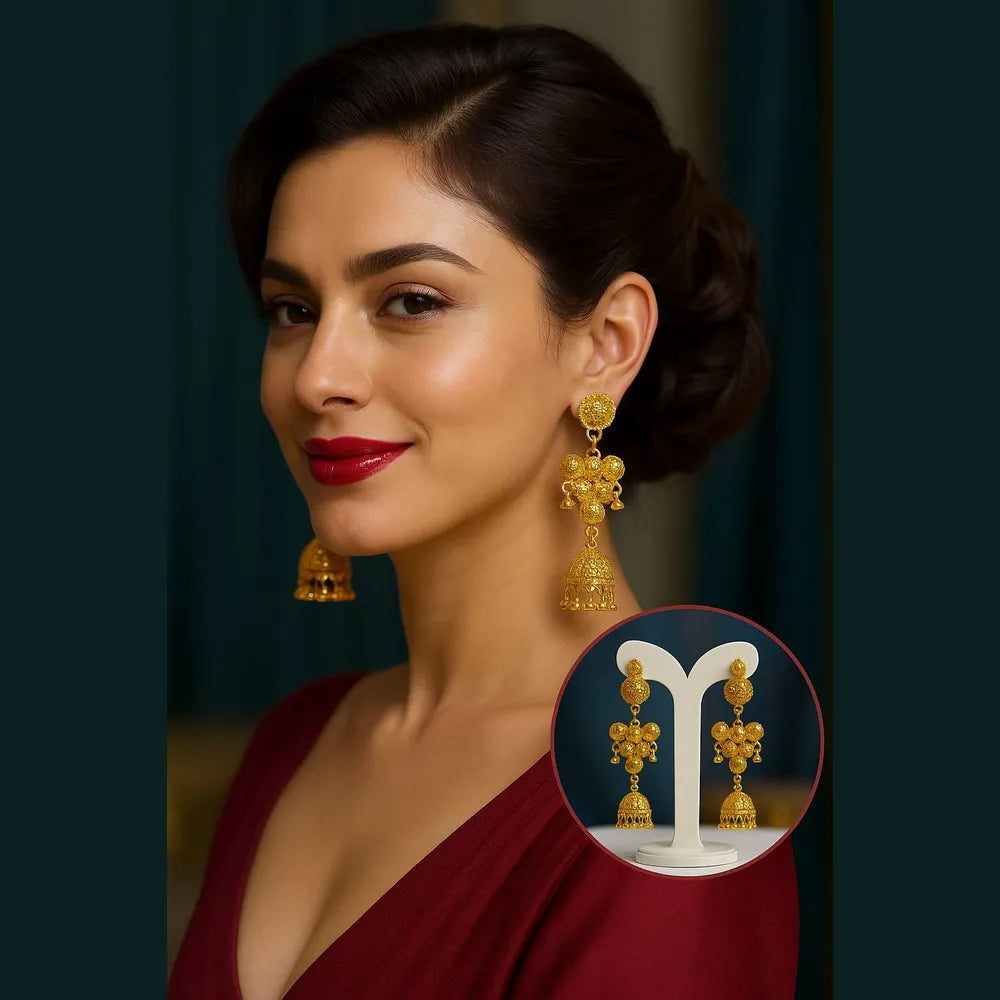 Product image of Products Handcrafted Gold Plated Jhumka Earrings – image 7