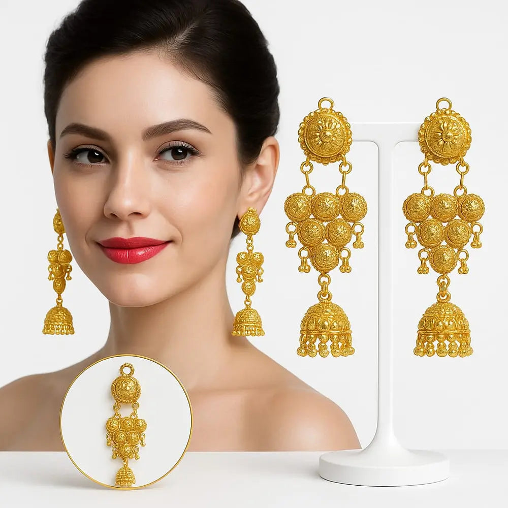 Product image of Products Handcrafted Gold Plated Jhumka Earrings – image 9
