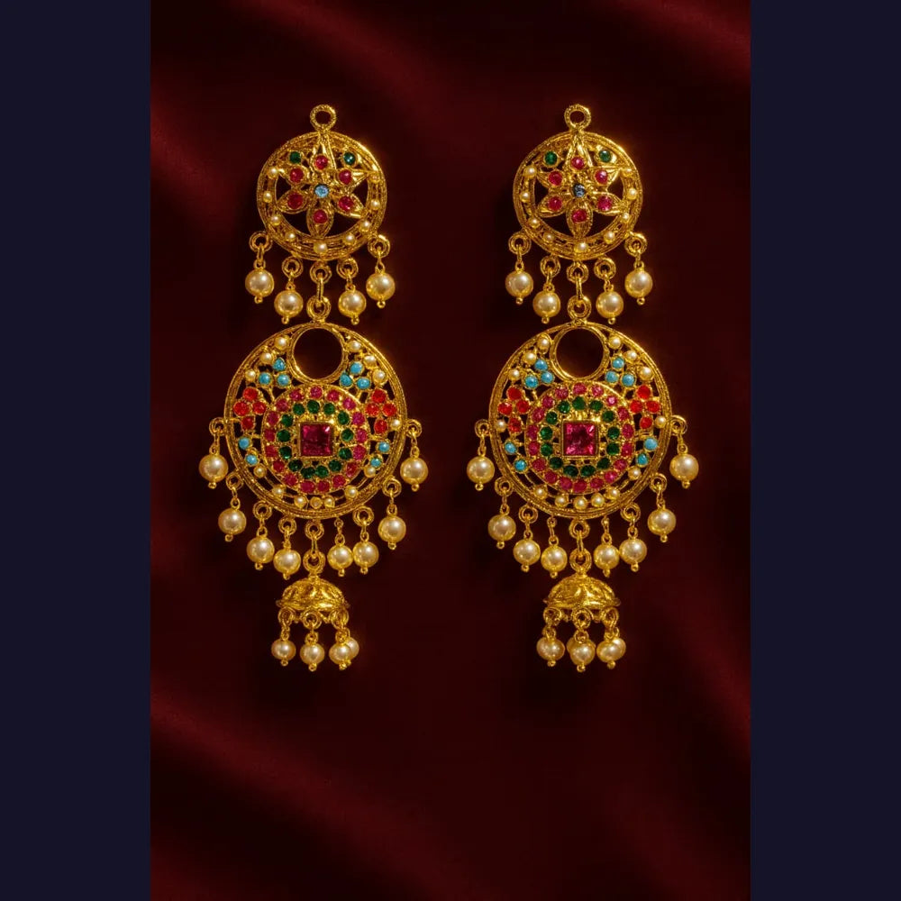 Product image of Shahi Jadaau Gold Plated Long Necklace Set With Earrings Royal Heritage Design Copy – image 3