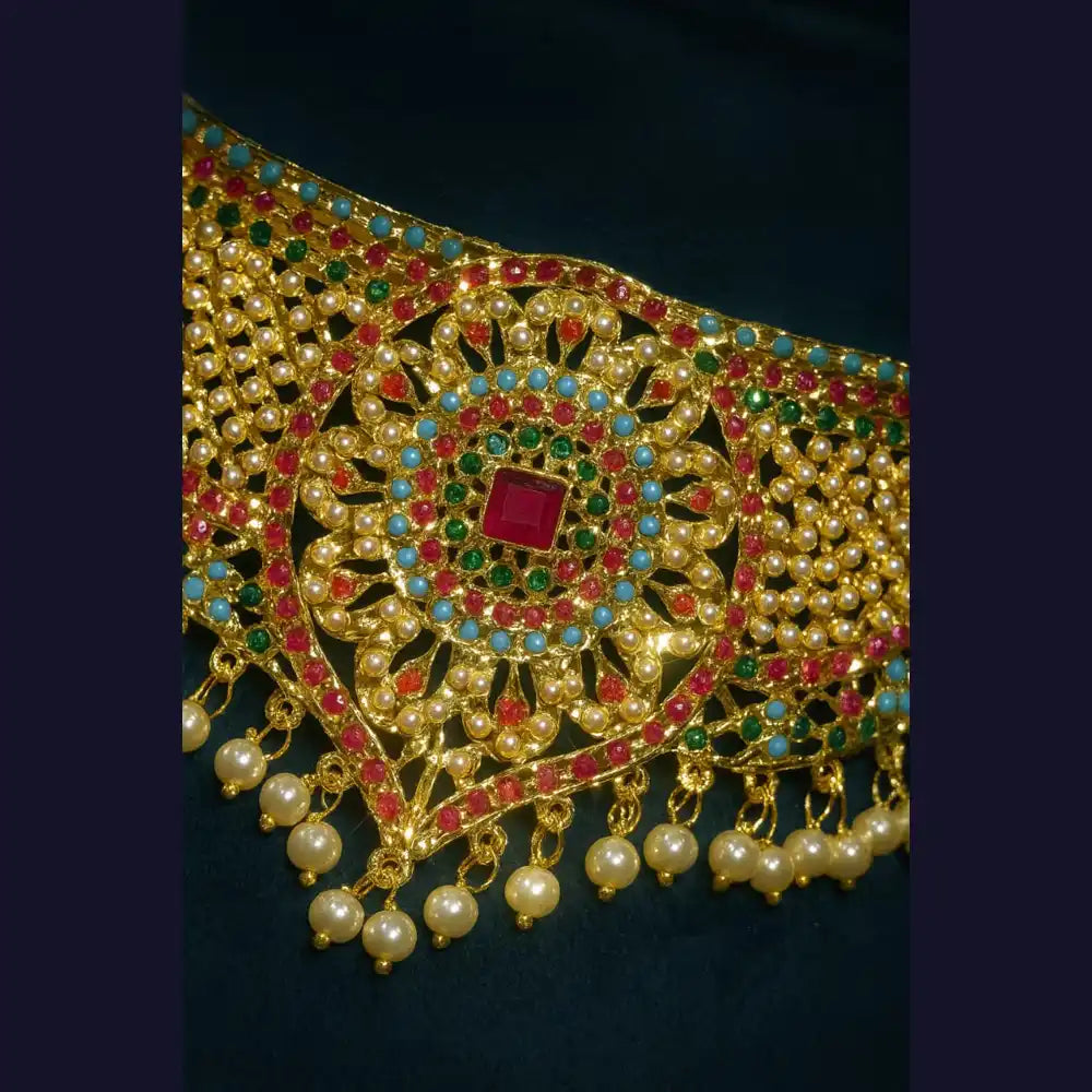 Product image of Shahi Jadaau Gold Plated Long Necklace Set With Earrings Royal Heritage Design Copy – image 4