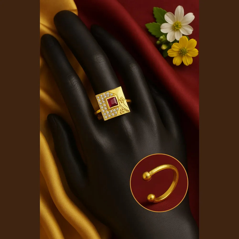 Product image of Products Gold Plated Square Ruby Ring – image 4