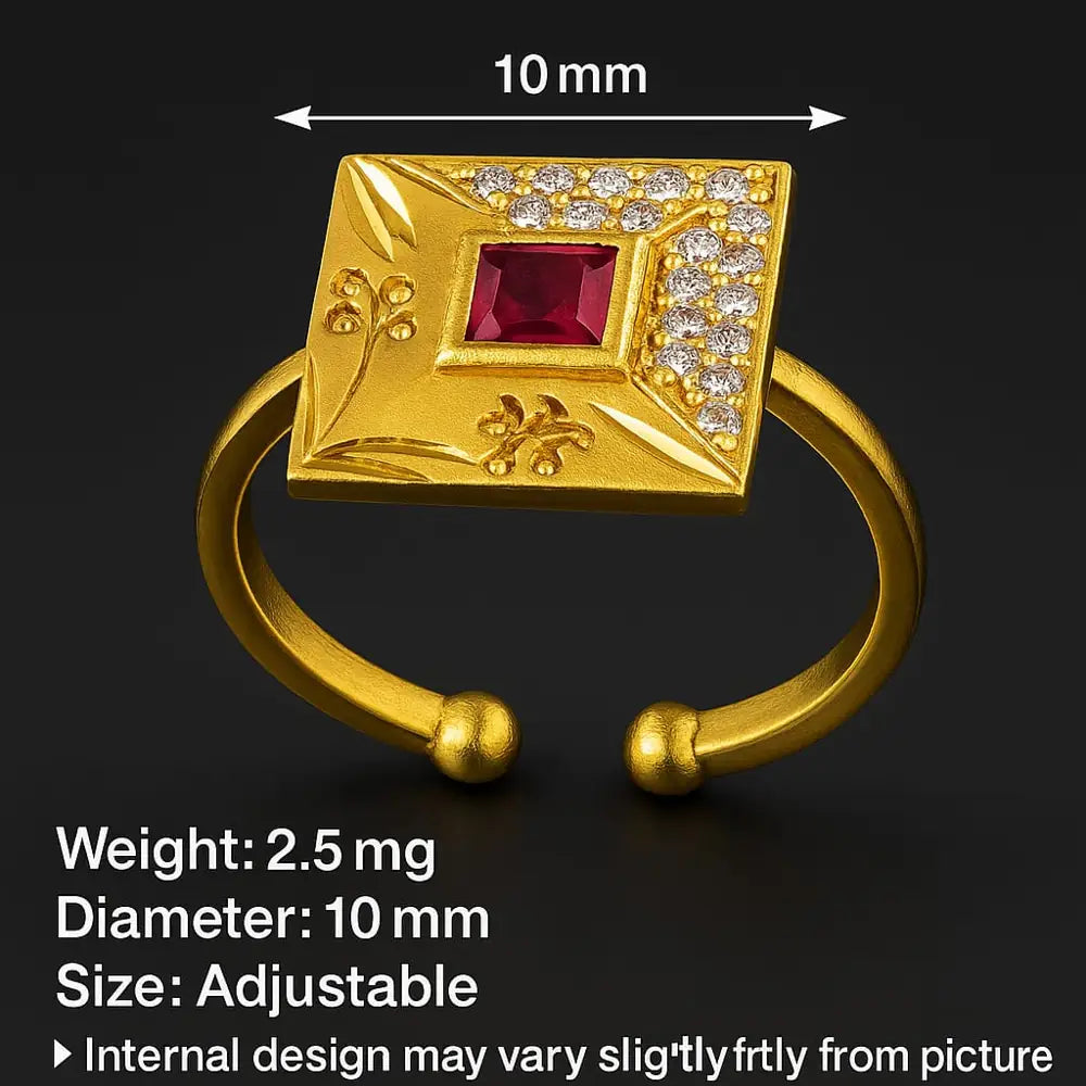 Product image of Products Gold Plated Square Ruby Ring – image 5