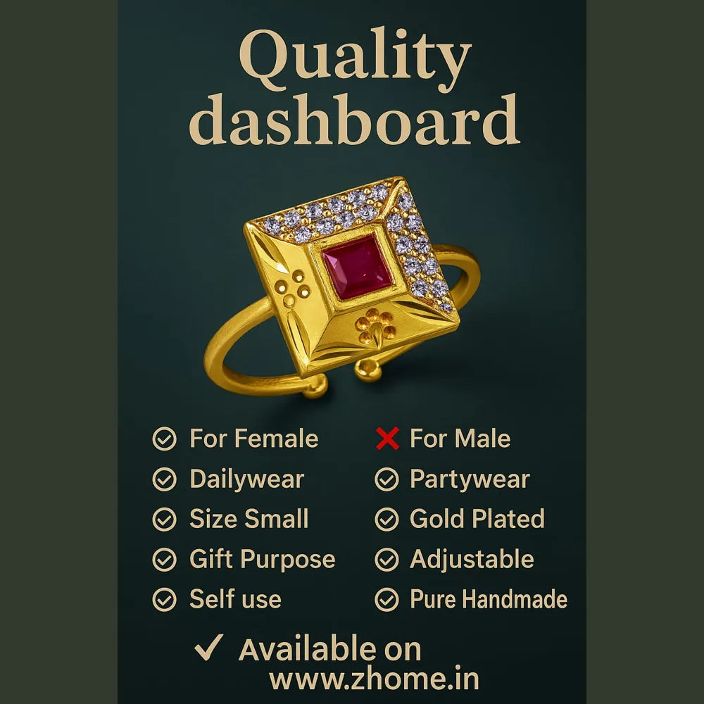 Product image of Products Gold Plated Square Ruby Ring – image 8