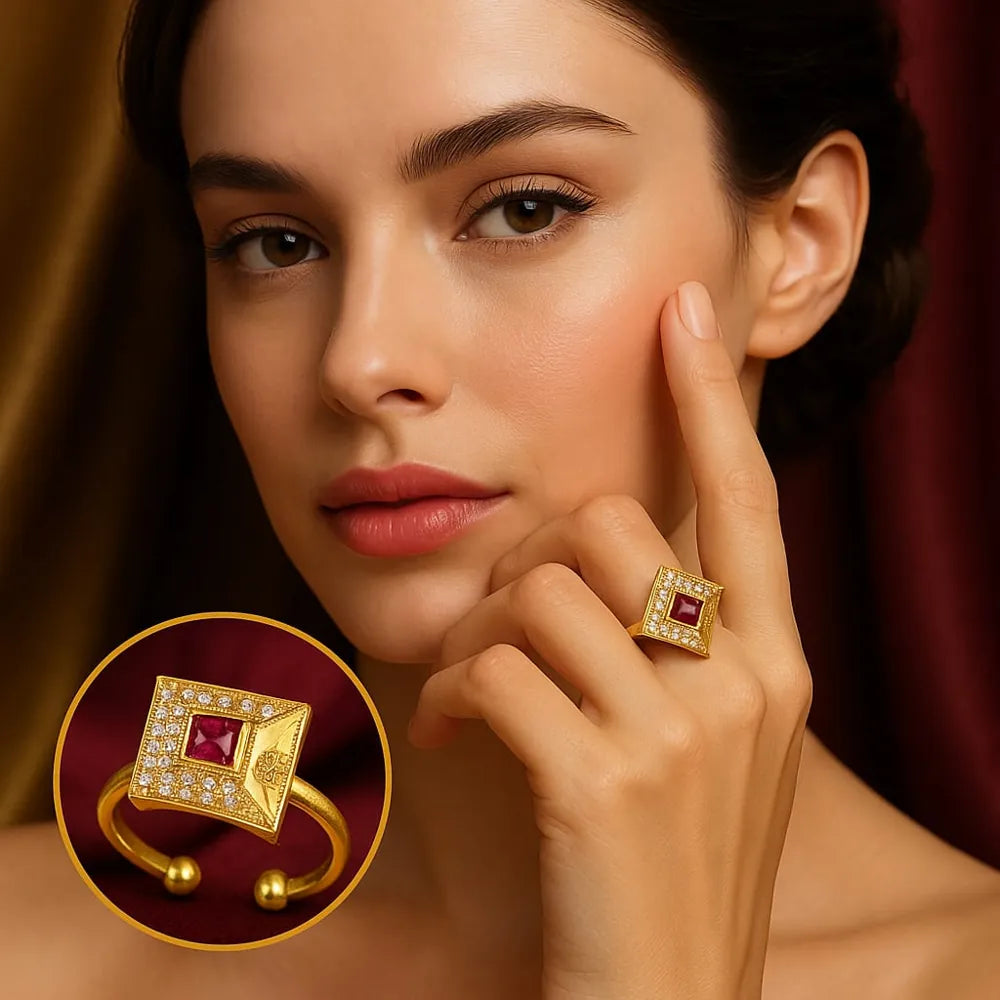 Product image of Products Gold Plated Square Ruby Ring – image 9