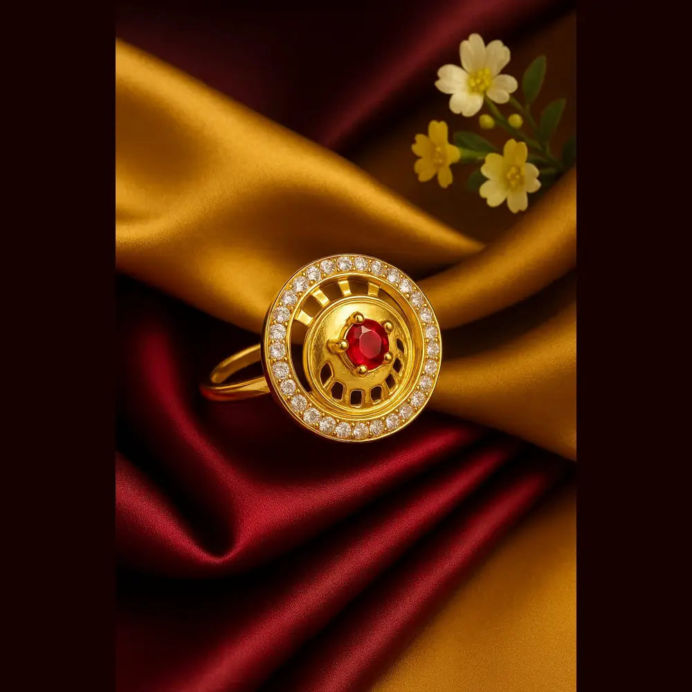 Product image of Elegant Gold Plated Adjustable Ring With Cz Stones Handmade Luxury Copy – image 4